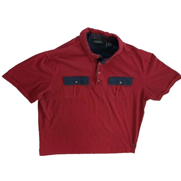 Sean John Other - Sean John Men's XL Tailored Fit Buttons Up Stretch Polka-dot Red Pockets Polo